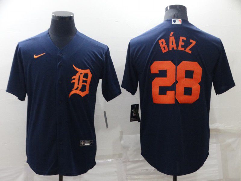 Men Detroit Tigers #28 Baez Dark Blue Game Nike 2022 MLB Jersey->detroit tigers->MLB Jersey